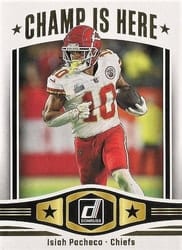 2023 Donruss Champ is Here Isiah Pacheco #CIH-2 card