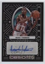 2021-22 Panini Obsidian Aurora Autographs Isiah Thomas #AUR-IST card