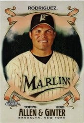 2021 Topps Allen & Ginter Chrome Base Set Ivan Rodriguez #183 card