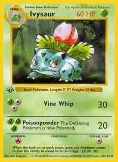 1999 Base Ivysaur #30 card
