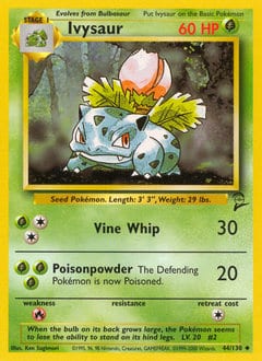 2000 Base Set 2 Ivysaur #44 card