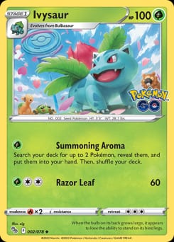 2022 Pokémon GO Ivysaur #2 card