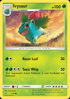 2017 Shining Legends Ivysaur #2 card