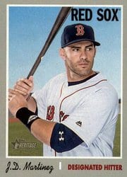 2019 Topps Heritage Base Set J.D. Martinez #475 card