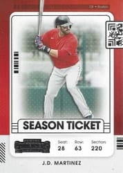 2021 Panini Contenders Base Set J.D. Martinez #40 card