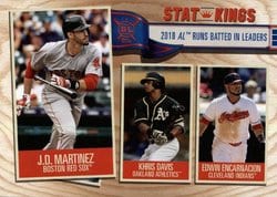 2019 Topps Big League Base Set J.D. Martinez / Khris Davis / Edwin Encarnacion #353 card