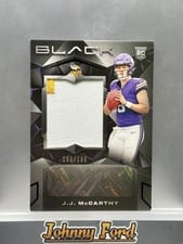 2024 Panini Black Rookie Patch Autographs J.J. McCarthy #202 card