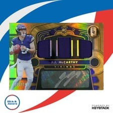 2024 Panini Gold Standard Rookie Jersey Autographs Double J.J. McCarthy #1 card