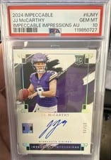2024 Panini Impeccable Rookie Autographs J.J. McCarthy #2 card