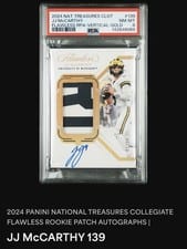 2024 Panini National Treasures Collegiate Flawless Rookie Patch Autograph J.J. McCarthy #139 card