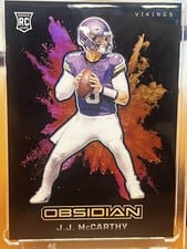 2024 Panini Obsidian Black Color Blast J.J. McCarthy #6 card