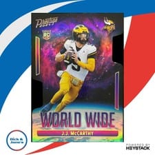 2024 Panini Prestige World Wide J.J. McCarthy #WW-JMY card