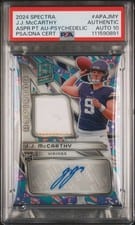 2024 Panini Spectra Aspiring Patch Autographs J.J. McCarthy #APA-JMY card