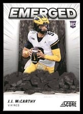 2024 Score Emerged J.J. McCarthy #EM-JMY card