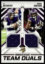 2025 Panini Rookies & Stars Team Duals J.J. McCarthy / Jordan Addison #TD-MIN card