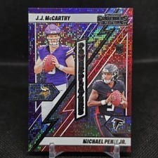 2024 Panini Contenders Power Players J.J. McCarthy / Michael Penix Jr. #21 card