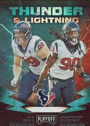 2019 Panini Playoff Thunder & Lightning J.J. Watt / Jadeveon Clowney #19 card