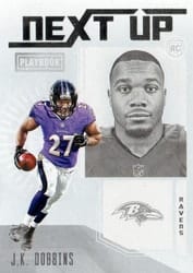 2020 Panini Playbook Next Up J.K. Dobbins #NU-13 card