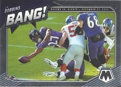 2021 Panini Mosaic Bang! J.K. Dobbins #9 card