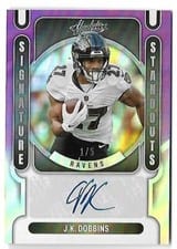 2022 Panini Absolute Signature Standouts J.K. Dobbins #SS-JK card