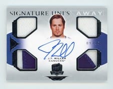 2020-21 Upper Deck The Cup Signature Away Unis J.T. Miller #SAU-JM card