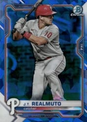 2021 Bowman Chrome Sapphire Edition Base Set J.T. Realmuto #18 card