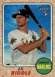 2017 Topps Heritage Base Set J.T. Riddle #575 card