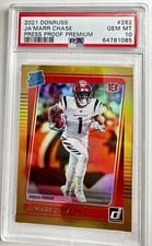 2021 Panini Donruss Ja'Marr Chase Press Proof Premium #262 card