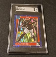 2021 Panini Donruss Optic Ja'Marr Chase Purple Shock #207 card