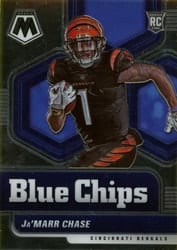 2021 Panini Mosaic Blue Chips Ja'Marr Chase #7 card