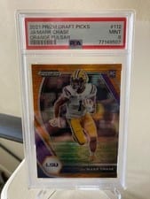 2021 Panini Prizm Draft Picks Ja'Marr Chase Orange Pulsar Prizm #112 card