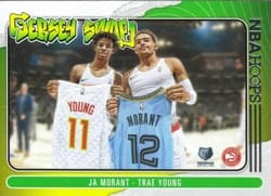 2020-21 Hoops Jersey Swap Ja Morant / Trae Young #3 card