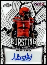 2025 Leaf Vivid Bursting With Talent Autographs Jabari Brady #TA-JB2 card