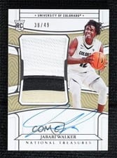 2022 Panini National Treasures Collegiate Jabari Walker #34 card