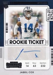 2021 Panini Contenders Base Set Jabril Cox #201 card