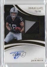 2025 Panini Immaculate Rookie Patch Autographs Jack Bech #124 card