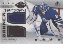 2022-23 SP Game Used 2022 NHL All-Star Game Jersey-Banner Relics Jack Campbell #ASJB-JC card