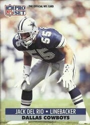 1991 Pro Set Base Set Jack Del Rio #129 card