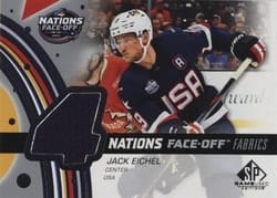 2025-26 SP Game Used 2025 4 Nations Face-Off Fabrics Jack Eichel #4N-JE card