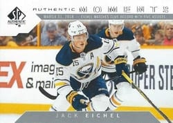 2018-19 SP Authentic Base Set Jack Eichel - 3/31/18 Five Assists #105 card