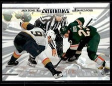 2024-25 Upper Deck Credentials Frozen Fight Jack Eichel/Marco Rossi #FF-ER card