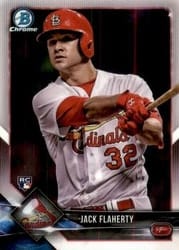 2018 Bowman Chrome Base Set Jack Flaherty #72b card