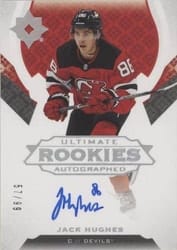 2019-20 Upper Deck Ultimate Collection Base Set Jack Hughes #200 card
