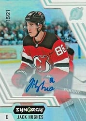 2020-21 Upper Deck Synergy Base Set Jack Hughes #58 card