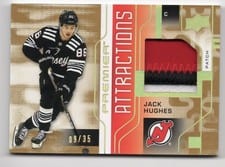 2021-22 Upper Deck Premier Premier Attractions Jersey Jack Hughes #PA-JH card