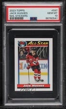 2023 Topps NHL Sticker Collection Jack Hughes #597 card