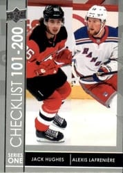 2021-22 Upper Deck Base Set Jack Hughes/Alexis Lafreniere CL #200 card