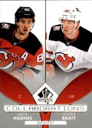 2022-23 SP Authentic Collaborations Jack Hughes/Jesper Bratt #C-6 card