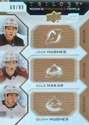 2019-20 Upper Deck Trilogy Base Set Jack Hughes/Quinn Hughes/Cale Makar #150 card