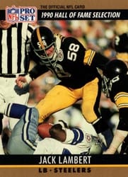 1990 Pro Set Base Set Jack Lambert #27 card